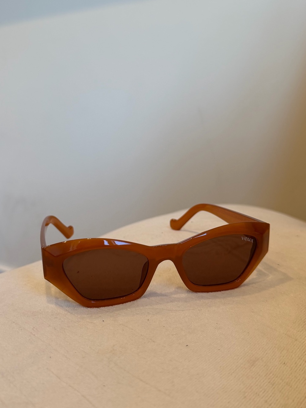 Amber Brown Rectangular Fashion Sunglasses